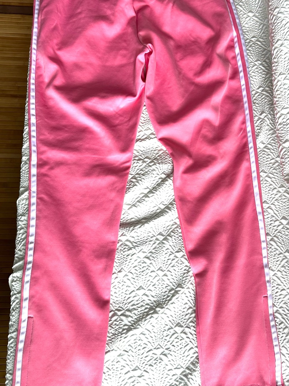 adidas Women’s Pink Track Joggers with Side Stripes - Picture 4 of 11